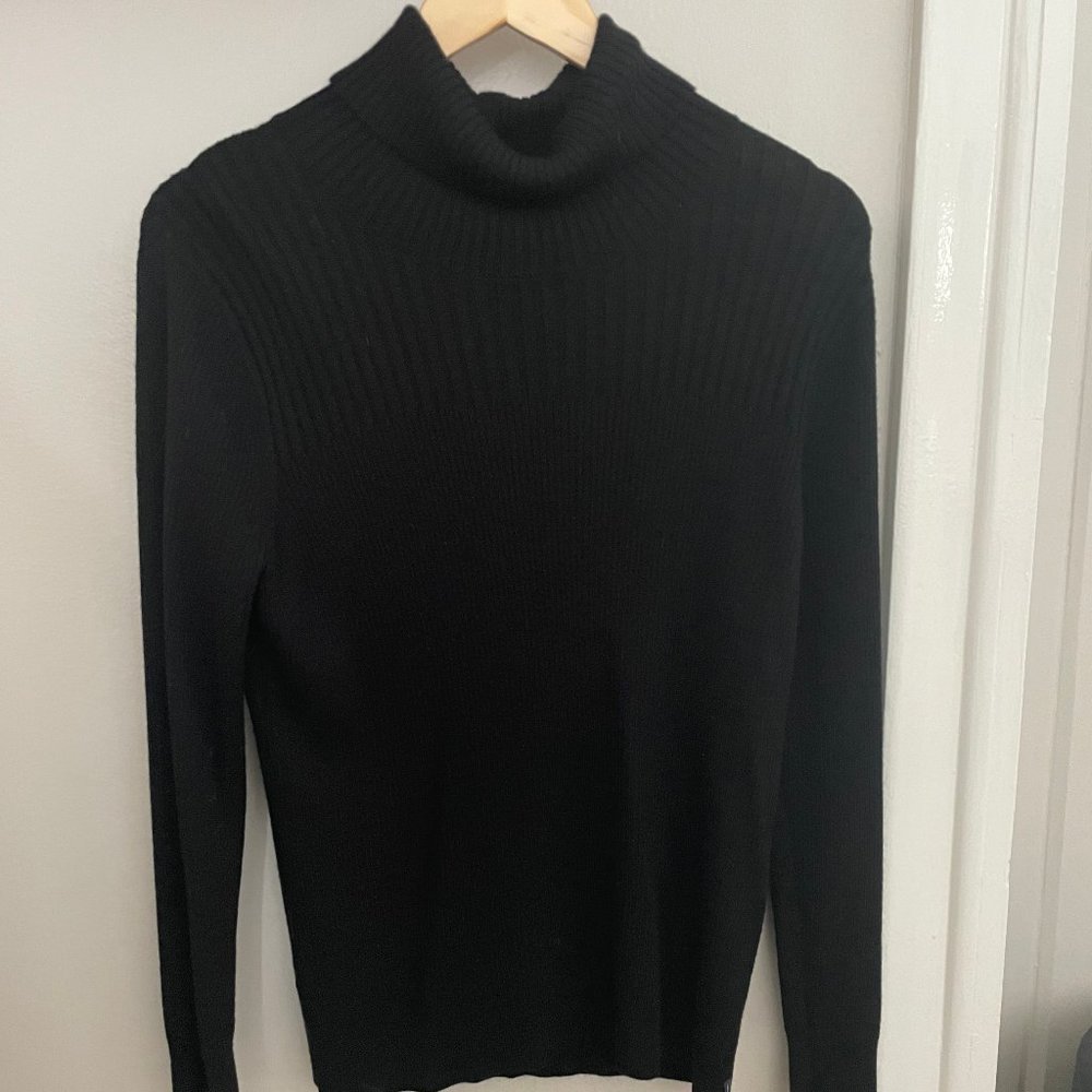 Eddie Bauer Womens Black Turtleneck Sweater